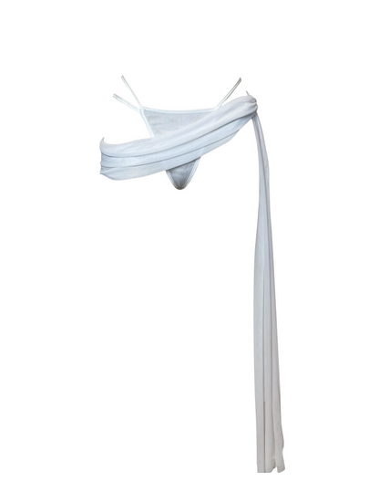 Madonna Wrap Thong in Linen